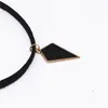 toute vente2017 Nouveautés Mode Bijoux Collares Collier géométrique Pastille Pendentifs Noir Velours En Cuir Sautoirs Colliers Pour Femmes