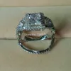 choucong 고귀한 돌 5A 지르콘 925 실버 결혼 반지 결혼 반지 반지 Sz 5-10 선물 세트 무료 배송