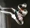 Accessori di narghilè di vetro piegati variopinti Tubo di bong di vetro all'ingrosso Tubi di acqua Accessori di fumo di tubo di vetro Consegna casuale di colori