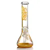 Narguilés de 13,2 polegadas Bong Golden Beaker Glass Bong com Downstem Heady Straight Tube Bongs Tree Oil Rigs Glass Recycler Free Shipping