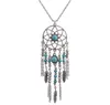 Europa och Förenta staterna Dream Catcher Halsband National Wind Set Chain Tassel Feather Turkos Ornaments Bohemian Smycken