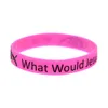 1pc WWJD Wat zal Jezus doen met Fish Logo Siliconen Rubber Polsband Volwassen maat 2 kleuren