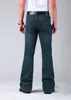 Jean évasé pour Hommes, pantalon taille haute, Long évasé, Bootcut, bleu, grande taille 27-36