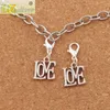 Open Love Letter Lobster Pazur Zapięcie Charm Koraliki 100 sztuk / partia 13.1x29.9mm Tybetańska Biżuteria Silver DIY C970