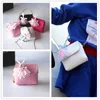 Barnkläder Baby Girls PU Läder Plaid Väskor Princess Lace Kanin Hangbag Fashion Koreansk Barn Mini Candies Chain Axelväska 4Colors