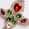 Barock Gold Farbe Großes Kreuz Ohrringe Für Frauen Große Lange Ohrringe Schmuck Brincos 2017 Strass Baumeln Ohrringe Bijoux 2018 S5150781