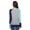 Mulheres Bolso T-Shirt de Manga Longa Tops Outono Patchwork Pulôver Ocasional Tripulação Pescoço Camisa Moda Bloco Raglan Tees Roupas Femininas YFA328