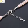 Csja Chakra Collier de pull pour femmes Natural Rose Rose Quartz Crystal Drop Pendant Gemstone Statement Colliers Tree of Life Jew7176929