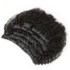 Clip riccia vizioso nelle estensioni dei capelli umani 7pcs Set nautral Color clip-in full head head 7 pezzi remy capelli 4b 4c 3b 3c