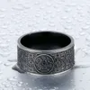 Klassieke ringen mannen ring vier hoek mythische draak Griekse symbolen retro titanium stalen mannelijke geschenk punk aeis viking