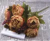 18-färg Europeisk stil Artificiell Peony Flower Decoration Party Flower Family Hotel Wedding Office Garden Decoration To607