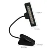 Flexible 10 LED Clip Clip-On Orchestra Music Stand Table Piano Lamp Night Reading Book Light with AC Adapter