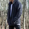 Solid color polyester men's warm and casual wool sweater autumn and winter hooded overcoat 2018#289851