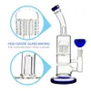 REANICE Dab Pipe Glass acrylic bongs Recycler 14.5mm Jonit Only Blue + Silicon mat/Silicone wax/dabber