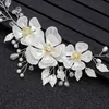 Eleganti ornamenti per capelli con fiori da sposa Accessori per capelli alla moda Accessori per capelli da sposa per capelli Donna Ragazza Copricapo di perle249A