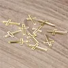 100pcs / lot 보석에 대한 25.6 * 12.8mm 금 / 은색 톤 구리 십자가 부적 펜던트 Diy Jewelry Findings