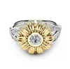 Vecalon Charm Cz Stone Ring Bague Femme 925 Sterling Silver Fyllda Solroskristall Bröllopsringar för Kvinnor Drop Shipping Gift