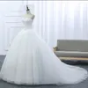 2017 Новый Кружева Без Бретелек Рукавов Белый Атласный Суд Поезд Свадебное Свадебное Платье Свадебное Бальное Платье