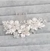 Miallo Casamento Nupcial Do Cabelo Combs Vintage Cristal Hairpins Prom Jóias De Ouro Prata Flor Padrão De Flores Acessórios Pins Women