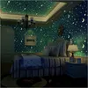 Нетканые светящиеся обои в рулонах «Звезды и луна» для мальчиков и девочек, детская комната, спальня, потолок, флуоресцентные обои Dec287w