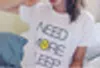2015 Sommarstil Hot Sälj Kvinnor Beskära Behöver du mer sömn Vit T-shirt med avslappnad tryck