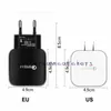 QC 3.0 Snelle oplader USB Snelle lading 5 V 2.4A 9V 1.8A Wall Travel Power Adapter Fast Charging US EU-plug voor iPhone 7 8 x Samsung S8 S9 Plus