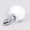 7 Color Small Size Metal Rabbit Tail Anal Plug Stainless Steel Bunny Tail Butt Plug Anal Sex Toys for Women Adult Sex Products