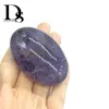 Natural Amethyst Palm Stone Quartz Ovaal Paars Crystal Tuimelde Mineralen Zorgen Stenen voor Healing Geschenken Decoratie Drop Shipping