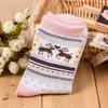 5 Pairs Women Christmas Sock Sweet Candy Color Cartoon Elk Women Socks Winter Warm Cotton Shorts Ankle Socks Meias Calcetines