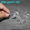 Pipes à eau en verre 100% Bol à clous en quartz sans dôme avec accessoires de bouchon de carburateur Bang en silicone de 4 mm d'épaisseur