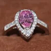 Victoria Wieck Superbe bijoux de mode en argent sterling 925 taille poire saphir rose CZ diamant pierres précieuses bureau bague de mariage pour filles mignonnes