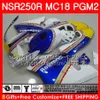 HONDA NSR 250 R MC18 PGM2 NSR 250R NS250 NSR250R Için vücut 88 89 78HM.0 MC16 NSR250 R RR NSR250RR 1988 1989 88 89 Fairings Kiti Rothmans Mavi