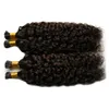 Mongolian Kinky Curly Hair I Wskazówka Przedłużanie Włosów 200g / Strands Afro Kinky Kręcone Prebonded Human Hair Extensions # 2 Dickest Brown