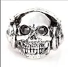 Atacado 30 pçs / lote vintage esportes homens gótico skull anéis de metal jóias de rocha de metal estilos mistos 18-22mm (cor: prata)