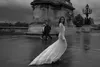 Sexig 2018 High Split sjöjungfru bröllopsklänningar Deep V Neck Backless Långärmad Lace Appliqued Trumpet Custom Made Bridal Gowns