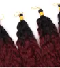 Fashion Beautful Hair Kinky Crochet Braids African American Synthetic Extensions Ombre Burgogne Color3869365