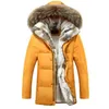 Kış Yeni Sıcak Kalın Ceket Erkek Yüksek Kaliteli Kürk Hood Beyaz Ördek Aşağı Tutmak Eğlence Ceket Erkek Coat Artı Boyutu 3XL 4XL 5XL