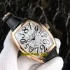 Новые Crazy Hours 8880 CH 5NE Color Dreams Автоматические мужские часы с белым циферблатом Корпус из розового золота Кожаный ремешок Мужские спортивные часы