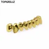 TOPGRILLZ GOLD GOLD COLOR PLATED DRIP STYLE Denti GRIGLIA DRIPPING Bottom GRILLZ Shaped Tooth Grills