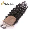 Bella Hair Pre-Plucked Silk Base Closure 3 Layers Brazilian Virgin Human Hair4x4 Lace Natural Color Quality Deep Wave 12-20inch