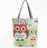 Женская повседневная дорожная пляжная сумка с вышивкой Цветочная сумка Night Owl Печатные наплечные сумки Canvas Birds Lady Сумка для покупок