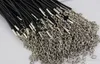100 stks goedkope zwarte wax lederen slang ketting kralen koord string touw draad 45cm extender ketting met kreeft sluiting DIY sieraden component