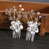 Nowa Biżuteria Włosów Złote Kobiety Kryształ Grzebień Panny Młodej Akcesoria Do Włosów Handmade Wedding Flower Hair Grzebień Nakładki