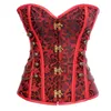 Corsetto disossato in acciaio in ecopelle Steampunk punk gotico con fibbia in broccato da donna con catena Corsetti da allenamento in vita taglie forti S-6X284B