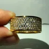 Luxurious Jewelry Paragraph 925 Silver Gemstone Rings Finger Shining 320pcs Full Simulated Diamond Gold Ring for Women Men