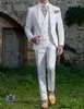 Fashion White 3 Piece Suit Uomo Smoking da sposa Smoking da sposo bello Uomini eccellenti Business Dinner Prom Blazer (Jacket + Pants + Tie + Vest) 490