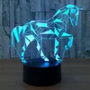 動物馬3D LEDデスクテーブルナイトライトランプ7色子供ギフトホームの装飾＃R45