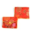 Floral Small Rits Munt Pouch Chinese Zijde Brocade Sieraden Pouch Packaging Tassen Dames Mini Portemonnee Bag Groothandel 6x8 8x10cm 120pcs / lot