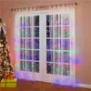 3x3m Outdoor Conectable LED String Curtain Light Fairy Christmas Light Garland à prova d'água Festas de festas de casamento AC 1102524860