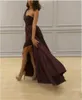 Trendy One Shoulder Evening Dresses High Split Satin Arabic Dubai African Vestidos De Festa Party Dress Prom Formal Pageant Celebrity Gowns